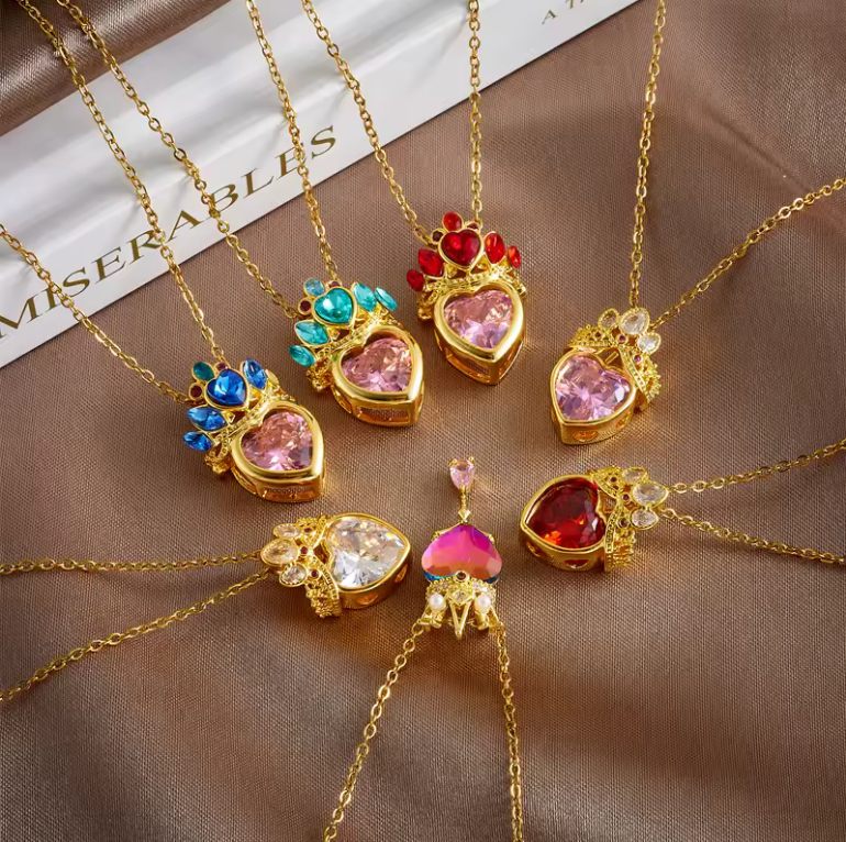 Royal Crown Heart Necklace